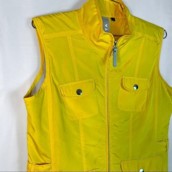 COLUTHA YELLOW SLEEVELESS WINDBREAKER SPRING OUTDOOR JACKET WOMEN SIZE SMALL - Picture 6 of 15